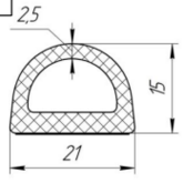 Уплотнитель РГ-168В (21х15) - Фурнитура MESAN