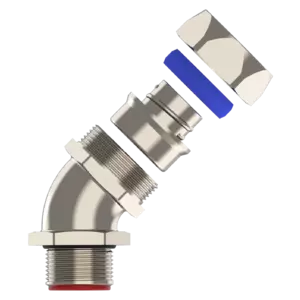 Фитинг 45° для металлорукава, нар.резьба - Фурнитура MESAN