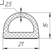 Уплотнитель РГ-168В (21х15) - Фурнитура MESAN
